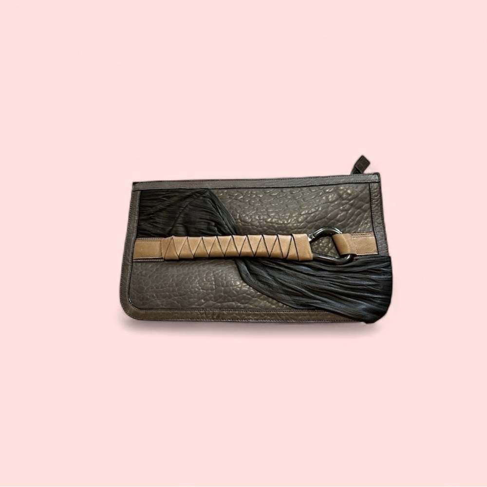HALSTON HERITAGE Extra Large Leather Clutch